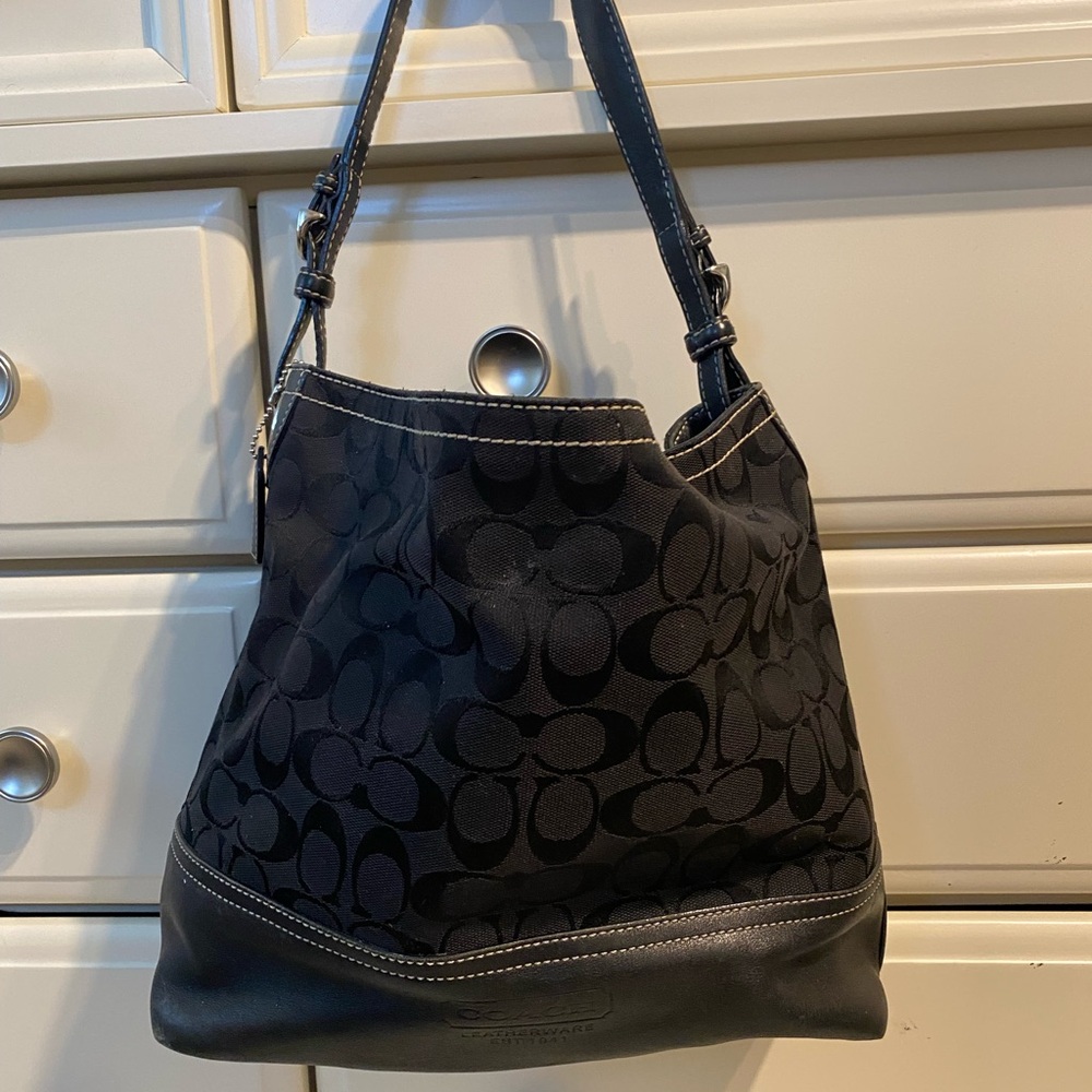 Coach Black Signature Shoulder Bag
